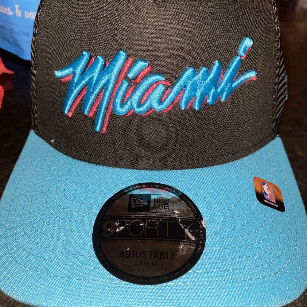 New Era 9forty Adjustable A-Frame Miami Heat City Edition NBA Hat NWT